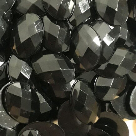 Chaton Oval 13x18mm Preto/ 3000 peças