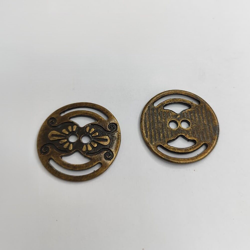Botão de Metal 0085/48 Tam 48 Ouro Velho/ 500pçs