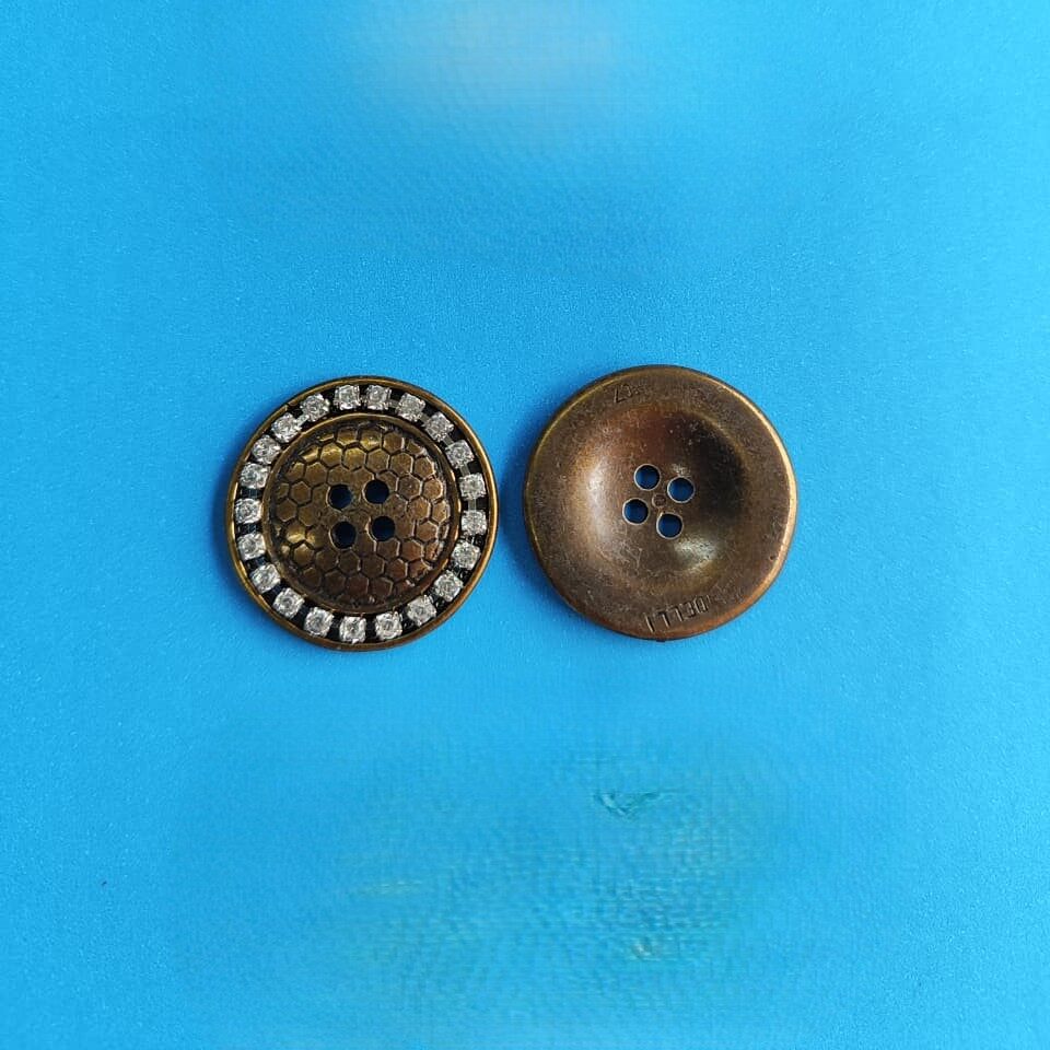 Botão de Metal 3607/48 Tam 48 Ouro Velho/ 500pçs