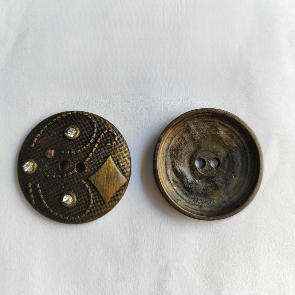 Botão de Metal 7361/54 Tam 54 Ouro Velho/ 500pçs