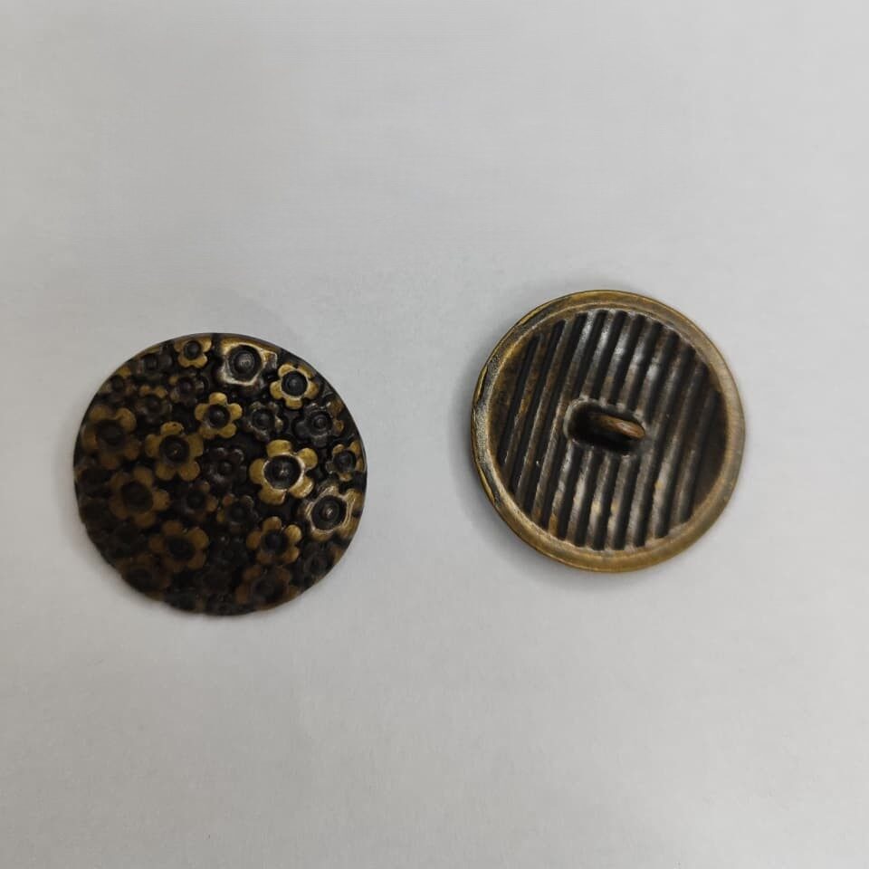 Botão de Metal 19523/40 Tam 40 Ouro Velho/500pçs