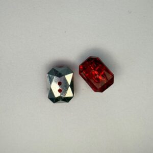 Botão Acrílico 001 Ret 15x11mm Vermelho/1000pçs