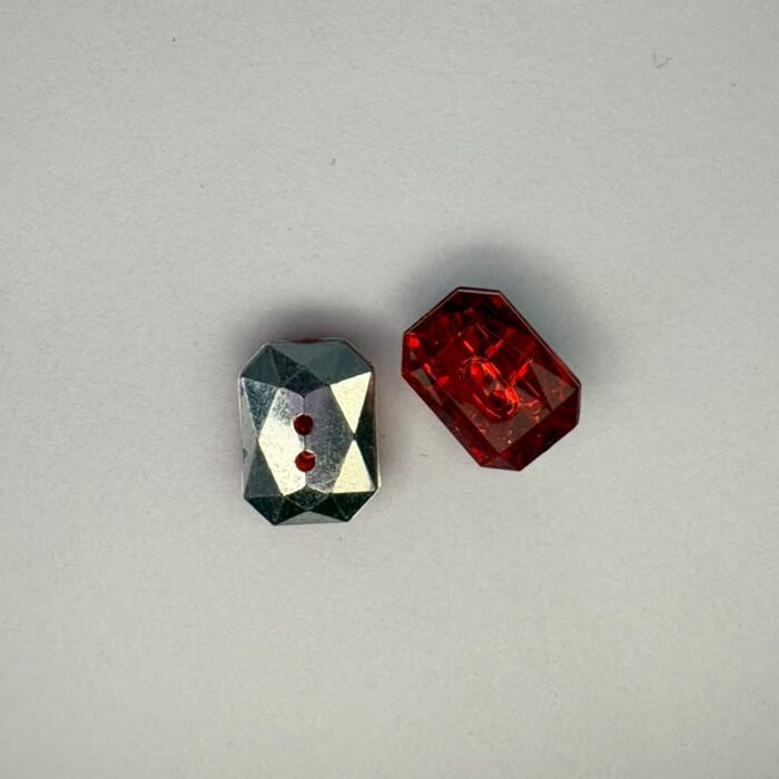 Botão Acrílico 001 Ret 15x11mm Vermelho/1000pçs
