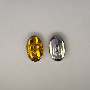 Botão Acrílico 002 Oval 12x18mm Ouro/1000pçs
