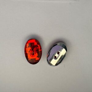 Botão Acrílico 002 Oval 12x18mm Vermelho/1000pçs
