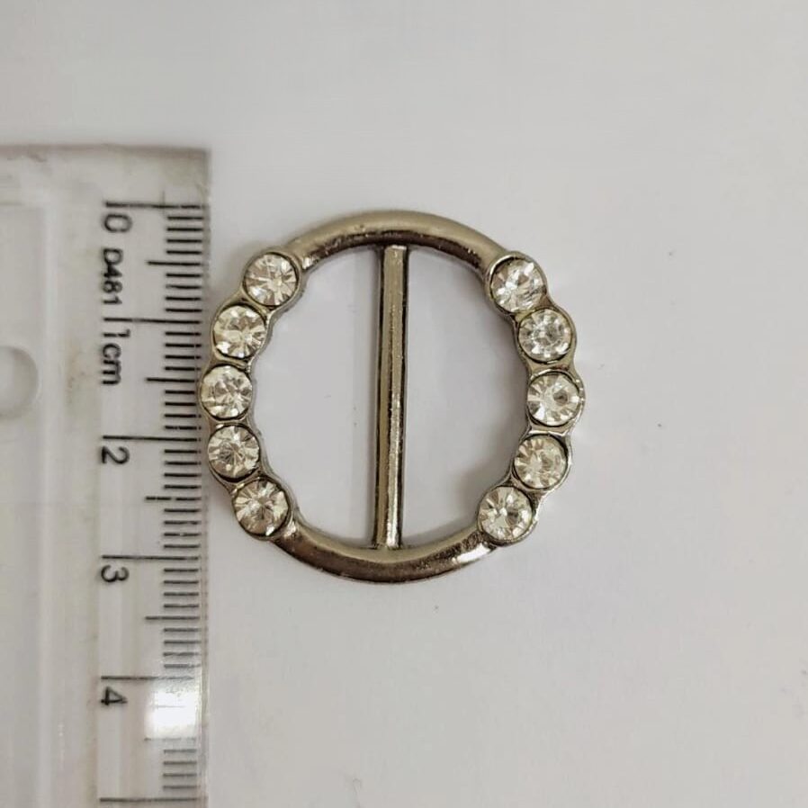 Passante 2,5cm de Metal 1021/25 Níquel/ 100pçs